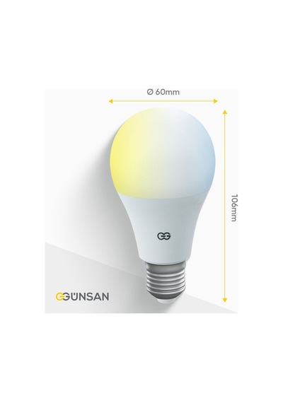 Günsan Akıllı Wifi Led Ampul Beyaz Işık Sesli Komut & Tuya & Smart Life Uyumlu 9w 2700k-6500k Ayarl Diğer