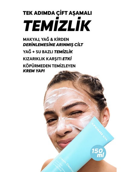Cream Co. Tek Adımda Çift Aşamalı Temizlik Sağlayan Krem Yüz Temizleyici 150 ML