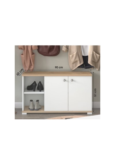 Ruum Store Vestiyer Ayakkabılık By Doğtaş Ahşap - Beyaz Ruum Store Vestiyer Ayakkabılık By Doğtaş Ahşap - Beyaz