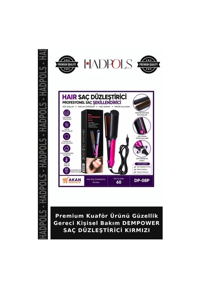 Premium Kuaför Ürünü Güzellik Gereci Kişisel Bakım Dempower Saç Düzleştirici Kırmızı