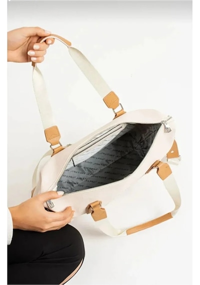 Just Polo Kadın Yeni Sezon Büyük Boy Lüks El Ve Omuz Çantası Shoulder Bag Ebat: 33 X 40 Cm Krem - Taba