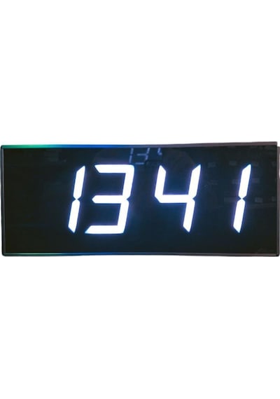 Sanec Wifi Senkronize Dijital Led Duvar Ve Masa Saati Otomatik İnternet Saat Ayarlı, Beyaz Led, 16x40 Cm