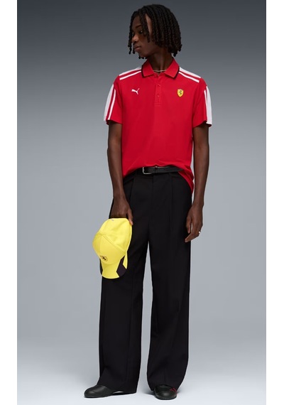 Puma Ferrari Mt7 Polo 635831-02 Tişört Erkek T-shirt Kırmızı