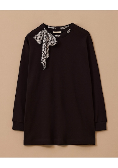 Büyük Beden Fular Yakalı Sweatshirt10002522314010 Siyah