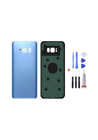 Samsung S8 Plus Mavi Uyumlu Arka Cam Kapak Pil Kapağı Tamir Set B7000 Set Mavi