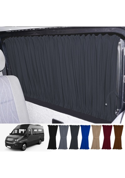 Pandami Iveco Daily 4/5 Nesil Uzun Şase 2006-2014 Uyumlu Füme Raylı Oto Perde Takımı