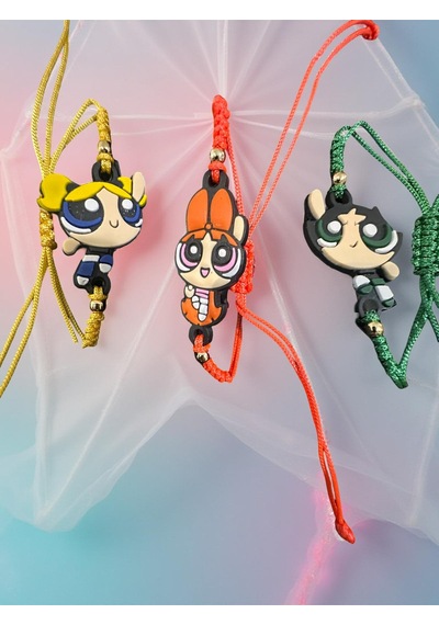 Powerpuff Girls Arkadaşlık Slikon İp Bileklik 3 Adet Çok Renkli