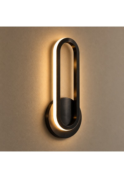 Luis Şarjlı Modern Led Duvar Apliği Günışığı Taşınabilir Usb Siyah