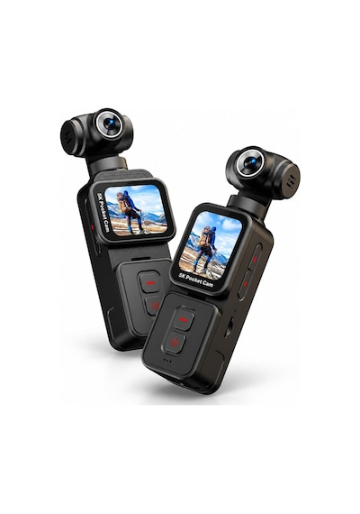 Bubitechh 5k 15fps Pocket Cam, 270 Döner Lensli Aksiyon Kamerası 1,69 İnç Ips Dokunmatik, 1000mah Pil, Eıs Titreşim Önleme, Otomatik Fotoğraf Çekimi, Uzaktan Kumandalı, Döndürülebilir Ekran
