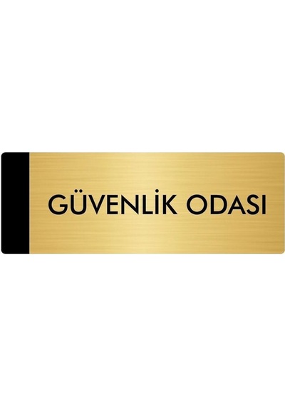 Metal Yönlendirme Levhası, Departman Kapı Isimliği Güvenlik Odası 7x20 Cm Altın Renk