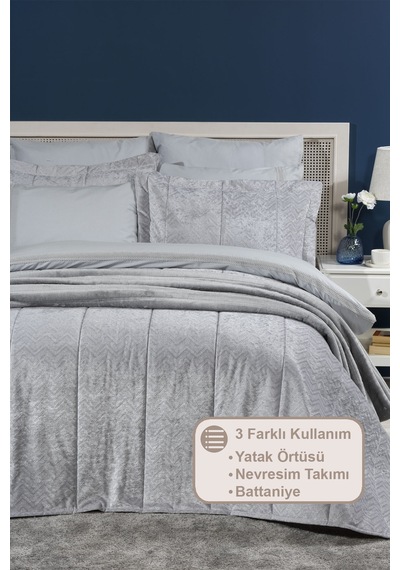 Elart Liya Çeyiz Seti 10 Parça Gri Gri