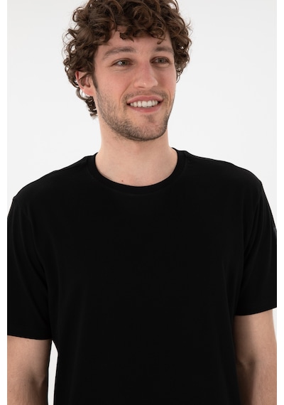 U.S. Polo Assn. Erkek Regular Fit Bisiklet Yaka Siyah Basic Tişört 50305985-VR046