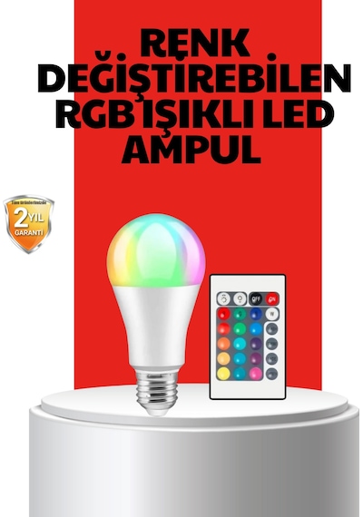 Rgb - 196 - Uzaktan Kumandalı Led Ampul 16 Renkli A - Spt-gld - Kalite Orijinal Renkli Aydınlatma