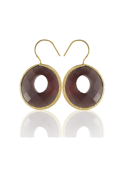 Kadir Jewellery 22 Ayar Altın Kaplama Kadın Taşlı Küpe -el İşçiliği Ve Hipoalerjenik Küpe Kehribar 83614228