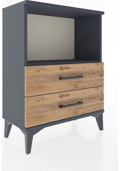 Arges Komodin 2 Çekmeceli 60x30x80 Antrasit-çam Antrasit