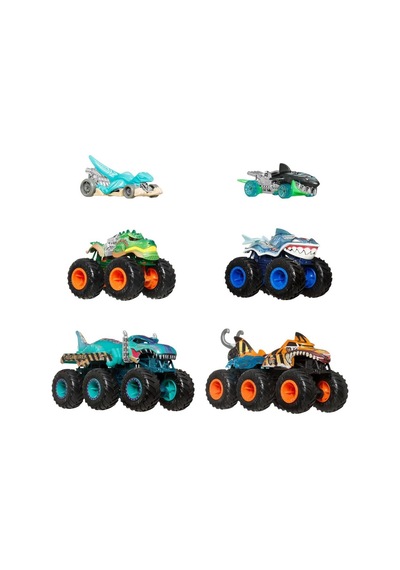Hot Wheels Monster Trucks Köpekbalıkları Ve Dinozorlar Çoklu Paketi Jgd68