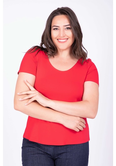 Myline Balerin Yaka Tişört-538 Kırmızı