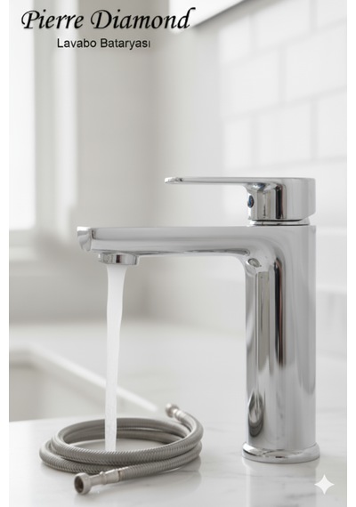5512-1 Lavabo Bataryası Sabit Banyo Lavabosu Musluğu Musluk Armatür Beyaz Siyah Gold Krom Renkler Krom