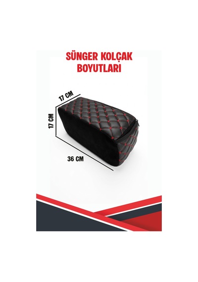 Anadol A1 İle Uyumlu Sünger Kolçak Siyah Deri Siyah Dikişli
