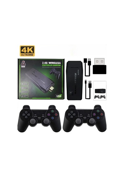 2.4g Kablosuz Çift Kolretro Oyunlar 4k Game Stick Oyun Atari Siyah - 629227643