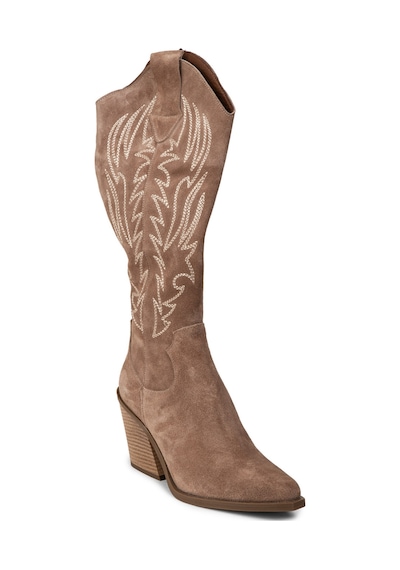 Deery Kadın Hakiki Süet Vizon Renkli Western Çizme - Z1614zvznc01 Vizon