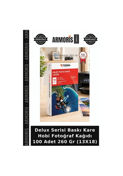 Delux Serisi Baskı Kare Hobi Fotoğraf Kağıdı 100 Adet 260 Gr 13x18