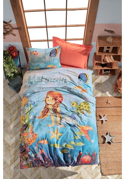 Cotton Box Genç Odası Tek Kişilik Mermaid Mercan Fıtted