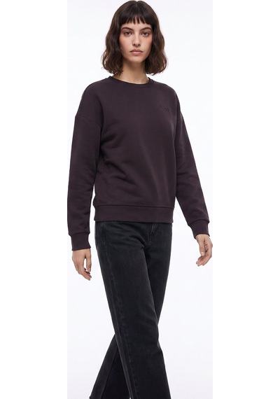 Jeep Kahverengi Kadın Bisiklet Yaka Relaxed Baskılı Sweatshirt J5wl-swt7089 Kahve