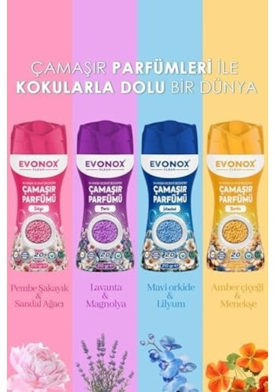 Evonox Clean Granül Çamaşır Parfümü & Çamaşır Yumuşatıcı İstanbul Kokusu 124-Pembe