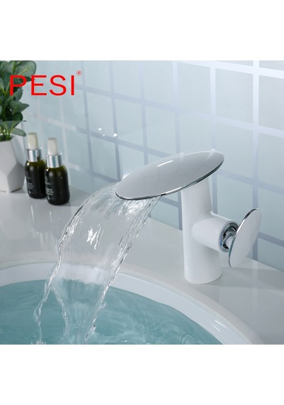 Pesi Şelale Banyo Lavabo Bataryası Beyaz