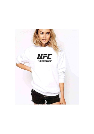 Ultimate Fighting Championship Baskılı Beyaz Kadın Sweatshirt