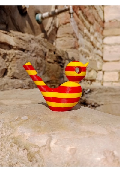 Sarı Kırmızı Sulu Düdük - 3d Kuş Sesi Su Oyunu Kırmızı