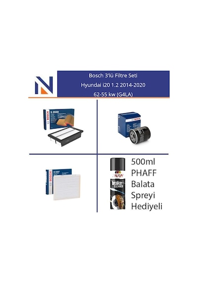 Hyundai İ20 1.2 2014-2020 Bosch 3'lü Filtre Seti