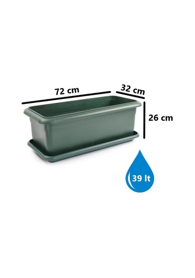Omnipazar So-v691 Tabaklı Villa Bahçe Saksı Takımı 39 Lt Yeşil 3 Adet