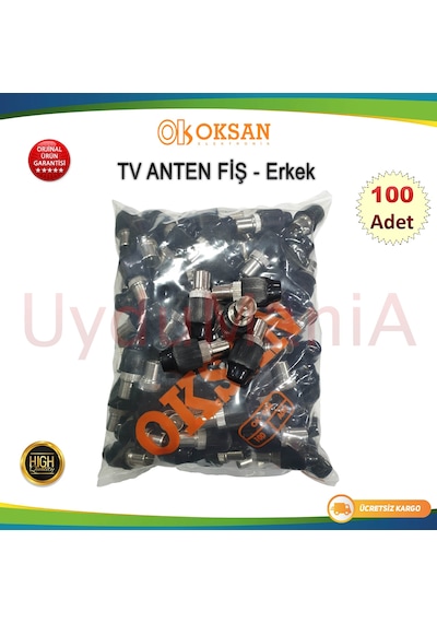 Oksan Tv Anten Fiş Erkek 100 Adet