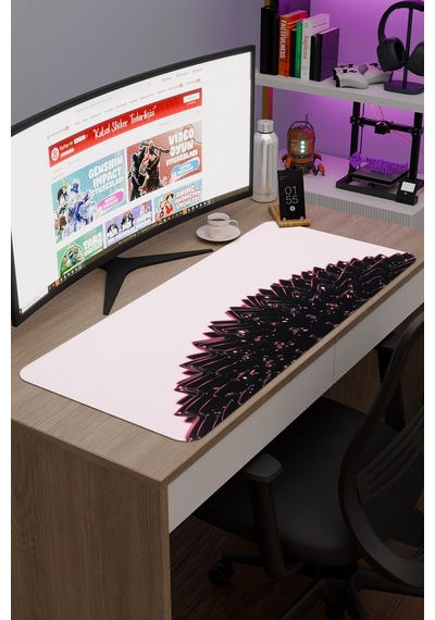 Brütalist Tarz Kaymaz Dikişli Kauçuk Oyuncu Mousepad V3 - 90x40 Xxl Gaming Mouse Pad Fare Altlığı