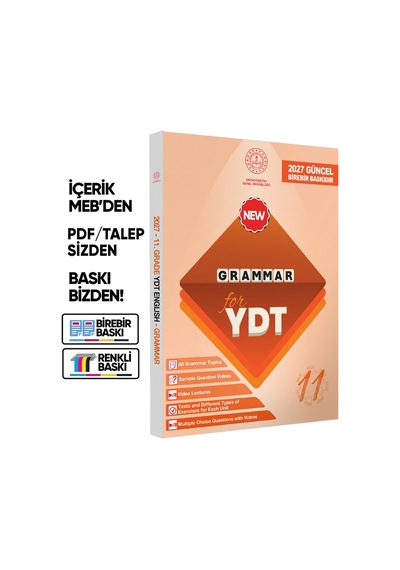 2027 YDT Mebi İngilizce 11.sınıf Grammar (Dilin Yapısı) Konu Anlatımı Kitabı Baskı Ücreti