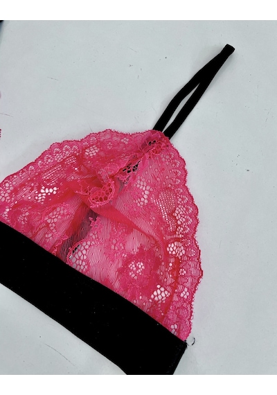 Deep Secret Fuşya Full Dantel Bralet Ds200112br 001
