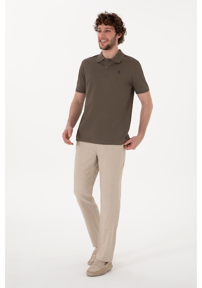 U.S. Polo Assn. Erkek Taş Slim Fit Kanvas Pantolon 50309113-VR049