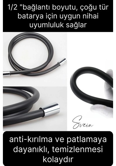 Premium Duş Seti 5 Fonksiyonlu Tasarruflu Başlık Esnek Kırılmaz Çatlamaz Paslanmaz Sızdırmaz Hortum Çok Renkli