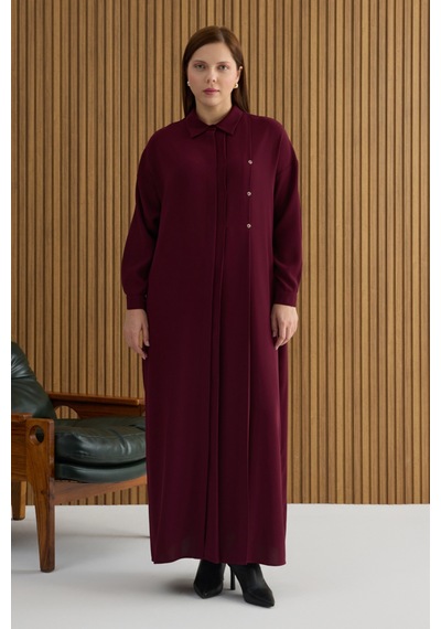 Aker Bordo Koza Logolu Elbise Bordo Bordo