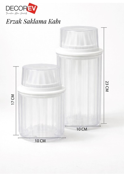 Decorev Erzak Saklama Kabı 900ml - 1300 Ml 6lı Set Şeffaf