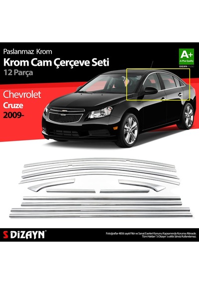 S-Dizayn  Chevrolet Cruze Sd Krom Cam Çerçeve Seti 12 Prç 2009 Üzeri