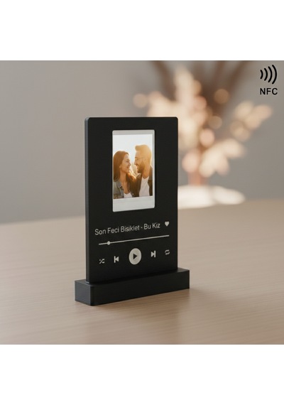 Nfc Akıllı Barkodlu "en Sevdiğimiz Şarkı" Tasarımlı 3d Baskı Masaüstü Biblo 14,2x10 Cm