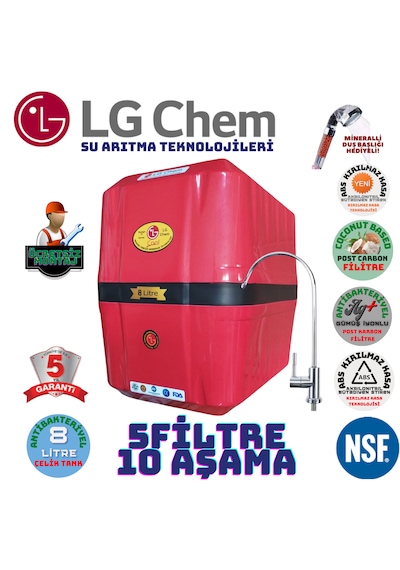 Lg Chem Cool Krmzsyh 8lt 5fl Montajdahil 10 Aşama Suarıtma Cihazı