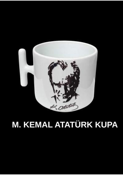 Mustafa Kemal Atatürk Figürlü Kupa Beyaz