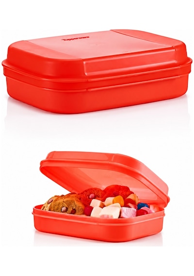 Tupperware Saklama Ve Beslenme Kabı Kurabiye Kutusu Turuncu Turuncu Koyu