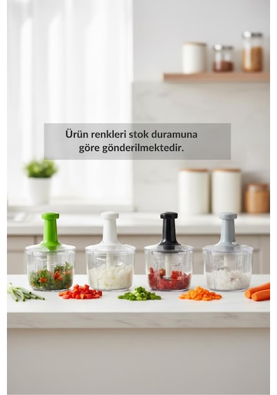 Xxl Basmali El Rondosu Sebze Meyve Doğrayıcı 2,5 Lt 2 Parça Yeşil