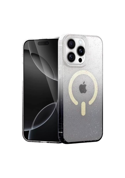 Newface Apple iPhone Uyumlu 14 Pro Pummel Shiny Magsafe Kapak - Siyah Şeffaf Diğer