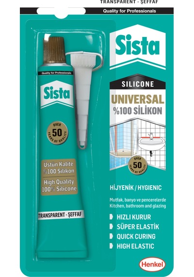 Sista Şeffaf Silikon Mastik Tüp 50 Gr - Suya Dayanıklı Ve Güçlü Yapışma